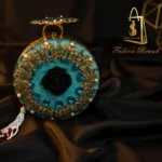 Azure Blossom Circle Turkish Bridal Clutch - Image 6