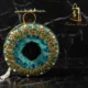 Azure Blossom Circle Turkish Bridal Clutch