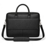 Black Executive Carry – Premium Leather Laptop Bag - Image 2