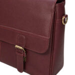 Burgundy Office Satchel – Premium Leather Laptop Bag - Image 4