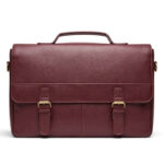 Burgundy Office Satchel – Premium Leather Laptop Bag - Image 3