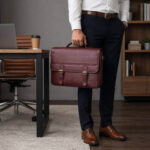 Burgundy Office Satchel – Premium Leather Laptop Bag - Image 10