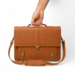 Cognac Work Satchel – Premium Leather Laptop Bag - Image 8