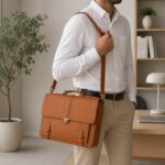 Cognac Work Satchel – Premium Leather Laptop Bag - Image 9