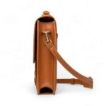 Cognac Work Satchel – Premium Leather Laptop Bag - Image 4