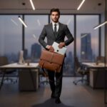 Executive Leather Laptop Bag - Image 5