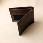 Men’s Textured Leather Coin Wallet with ID Window (Classic Brown) - Image 5