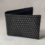 Men’s Woven Textured Leather Coin Wallet (Classic Black) - Image 3