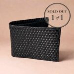 Men’s Woven Textured Leather Coin Wallet (Classic Black)