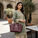 Burgundy Satchel Tote - Image 9