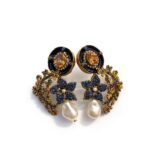 Blue Enamel Earrings