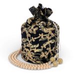 Black Embroidered Potli