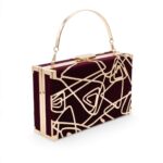 Burgundy Abstract Clutch - Image 2