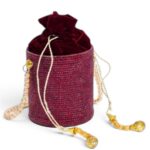 Burgundy Cylinder Potli Clutch