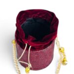 Burgundy Cylinder Potli Clutch - Image 2