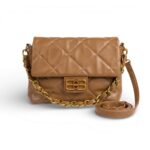 Camel Quilted Shoulderbag - Image 4