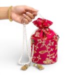 Fuchsia Embroidered Potli - Image 5