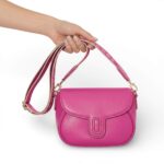 Fuchsia Saddle Handbag - Image 4