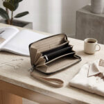 Taupe Zip-Around Clutch - Image 7