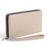 Taupe Zip-Around Clutch