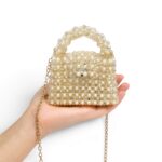 Champagne Pearl Beaded Clutch - Image 7