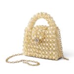Champagne Pearl Beaded Clutch