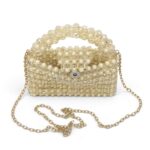 Champagne Pearl Beaded Clutch - Image 5