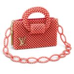 Coral Beaded Bag