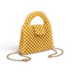 Golden Pearl Beaded Clutch