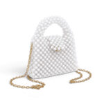 White Pearl Beaded Clutch