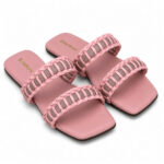 Pink Braided Flats