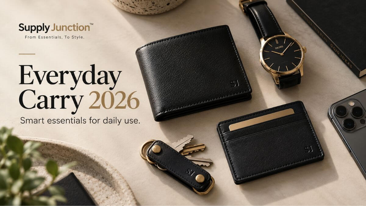 Everyday Carry 2026 with wallet, cardholder, watch, keys and daily essentials